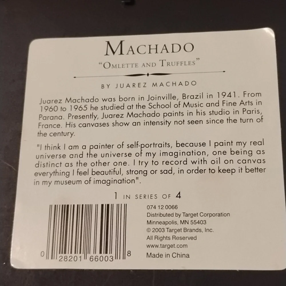 Juarez Machado Brazilian Artist Framed Picture Omelets & Truffles 2003